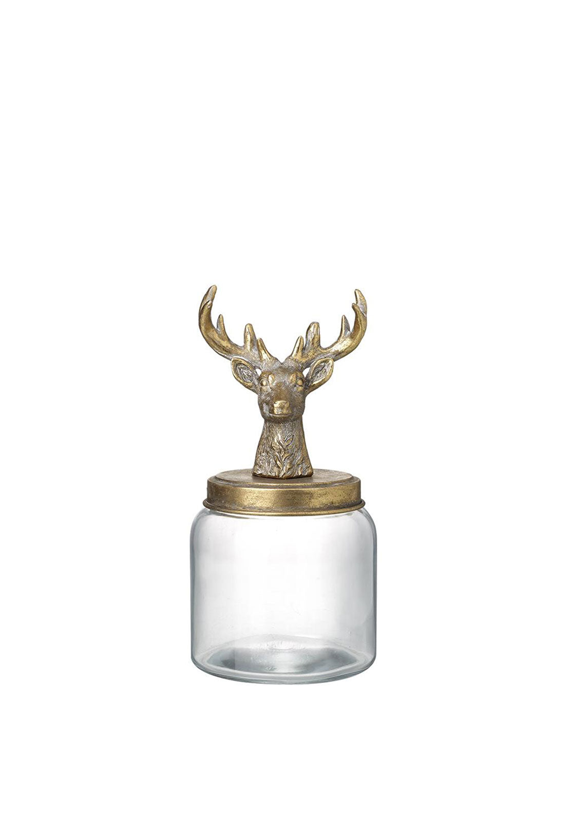 SMALL DEER TOP GLASS JAR
