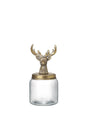 SMALL DEER TOP GLASS JAR