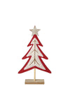 FELT RED WHITE TREE WITH GOLD