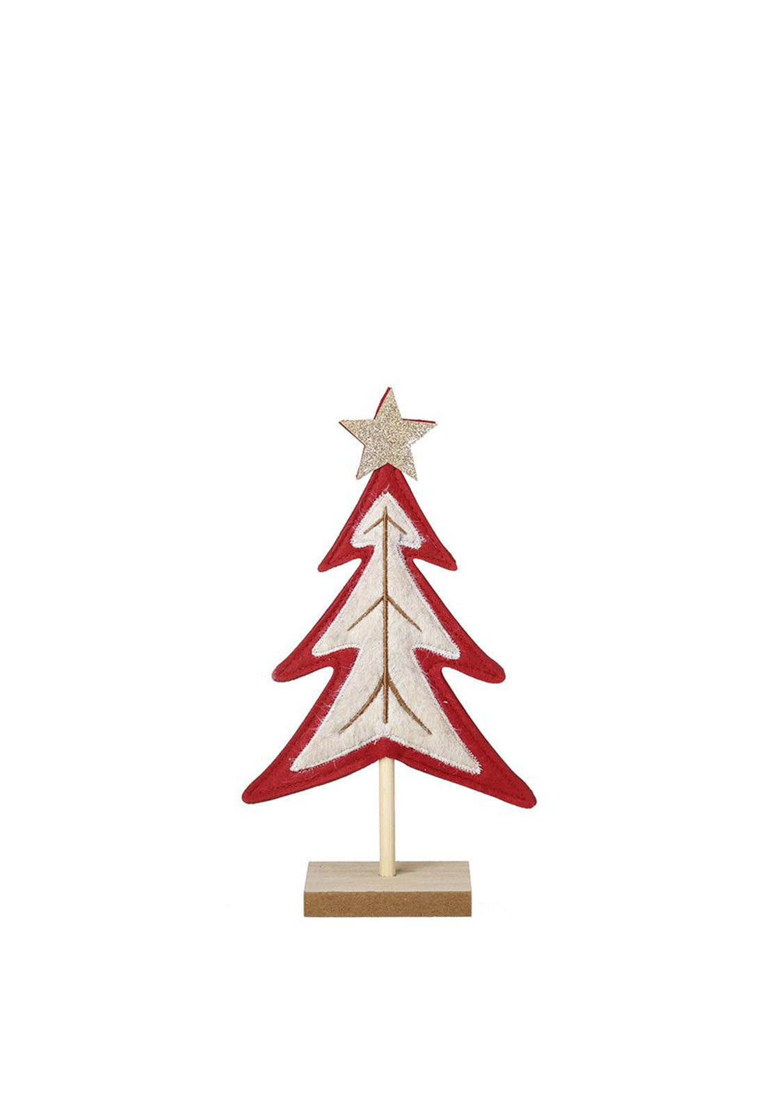SML FELT RED WHITE TREE