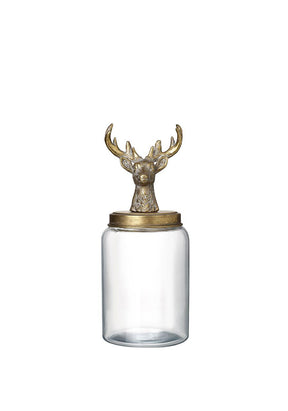 DEER TOP GLASS JAR