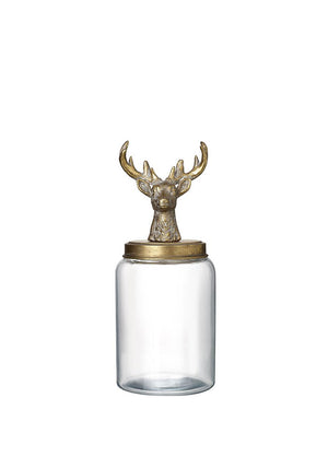 DEER TOP GLASS JAR
