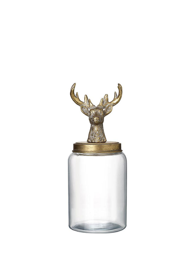 DEER TOP GLASS JAR