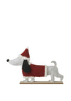 GREY WOOD CHIRSTMAS DOG