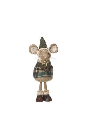 STANDING MOUSE WITH TARTAN COAT