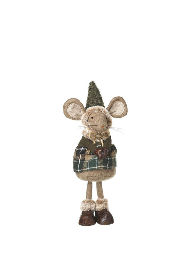 STANDING MOUSE WITH TARTAN COAT