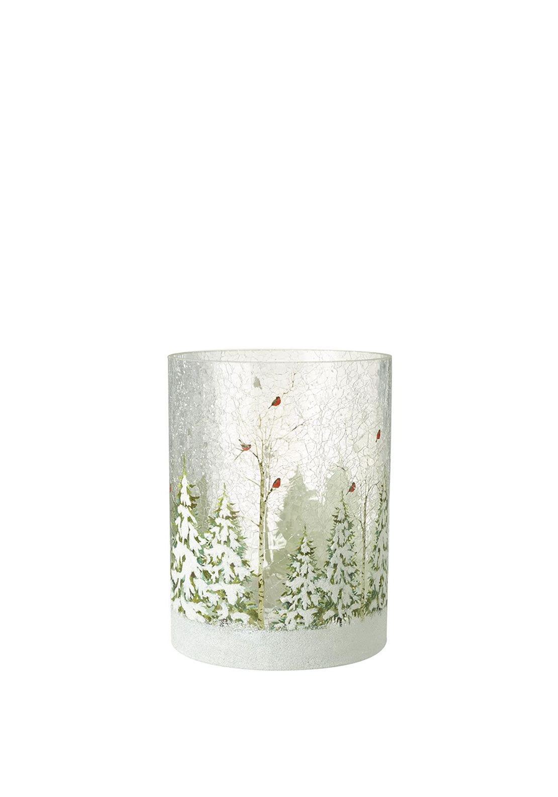 LRG SNOWY TREES SCENE CANDLE