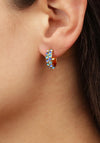 Dyrberg/Kern Heidi Aqua Crystal Semi Hoop Earrings, Gold