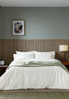 Helena Springfield Calico & Chalk Waffle Stripe Duvet Cover, Green