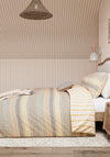 Helena Springfield Harvest Moon Folk Stripe Cotton Duvet Cover Set, Grey Multi