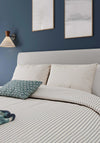 Helena Springfield Harvest Moon Ticking Stripe Cotton Duvet Cover Set, Blue