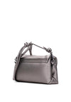 Hispanitas Bolsos Distressed Faux Patent Medium Clutch Bag, Silver