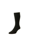 HJ Hall Cotton Rich Classic Rib Socks, Black