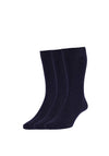 HJ Hall Executive Cotton Rich 3 Pack Socks, Navy