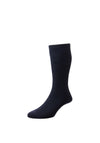 HJ Hall Softop Cotton Rich Socks, Navy