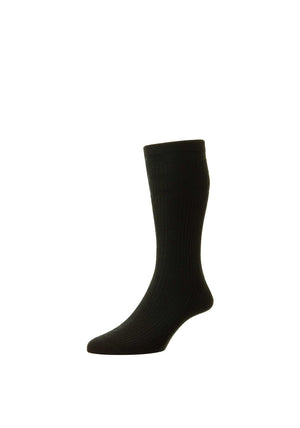 HJ Hall Softtop Wool Rich Socks, Black