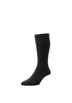 HJ Hall Softtop Wool Rich Socks, Navy