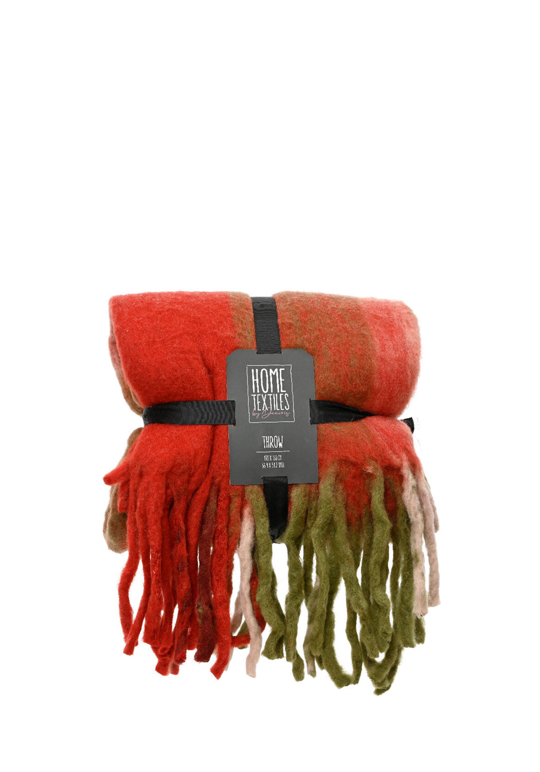 Kaemingk Home Textile by Decoris Rectangle Brushed Throw, Red Multi