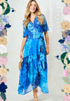 McElhinneys X Hope & Ivy Aine Floral Wrap Dress, Blue