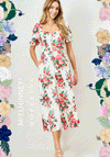 McElhinneys X Hope & Ivy Aisling Floral Sweetheart Midi Dress, White