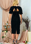 Hope and Ivy Bettina Velvet Embellished Midi Dress, Black