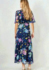 McElhinneys X Hope & Ivy Eilis Floral Wrap Dress, Navy