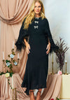 Hope & Ivy Helena Feather Trim Embellished Dress, Black