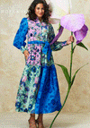 Hope & Ivy Maxine Floral Maxi Shirt Dress, Blue Multi