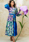 Hope & Ivy Maxine Floral Maxi Shirt Dress, Blue Multi