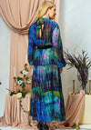 Hope & Ivy Jadene High Neck Long Dress, Blue