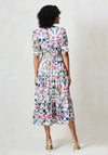 Hope & Ivy Sonnet V-Neck Puff Sleeve Dress, White & Pink