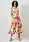 Hope & Ivy Zeena V-Neck Puff Sleeve Dress, Pink Multi