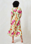 Hope & Ivy Zeena V-Neck Puff Sleeve Dress, Pink Multi