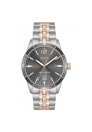 Hugo Boss Mens Drifter Watch, Silver & Rose Gold