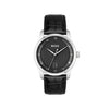 Hugo Boss Men’s Principle Black Leather Strap Watch, Silver