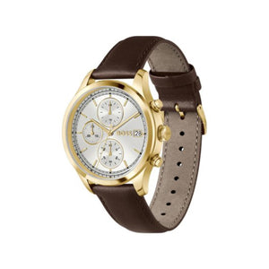 Hugo Boss Men’s Stratus Chronograph Watch, Gold & Brown