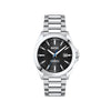 Hugo Boss Men’s Strike Black Dial Watch, Silver