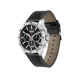 Hugo Boss Men’s Trooper Watch, Silver & Black
