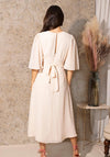 Hope & Ivy Lovisa Embroidered Flutter Sleeve Midi Dress, Blush