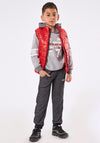 Hashtag Boy Gilet 3 Piece Outfit Set, Red Multi