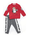 Hashtag Boys Penguin Sweatshirt & Joggers Set, Red Multi