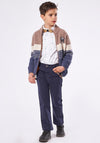 Hashtag Boys Cardigan, Shirt & Chinos Outfit, Navy Multi
