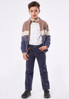 Hashtag Boys Cardigan, Shirt & Chinos Outfit, Navy Multi