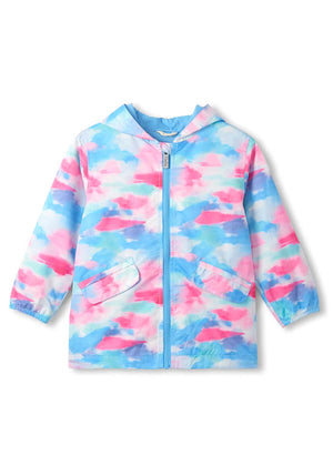 Hatley Girls Tie Dye Long Sleeve Rain Jacket, Multi