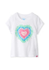 Hatley Girls Tie Dye Heart Short Sleeve Tee, White