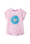 Hatley Girls Stripes and Sequins Tee, White