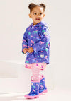 Hatley Mini Girl Hearts & Horses Waterproof Rain Jacket, Purple