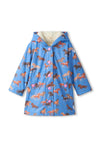 Hatley Mini Girl Horse Sherpa Waterproof Rain Jacket, Blue