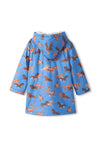 Hatley Mini Girl Horse Sherpa Waterproof Rain Jacket, Blue