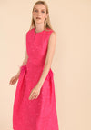Caroline Kilkenny Hazel Floral Jacquard Midi A-Line Dress, Fuchsia